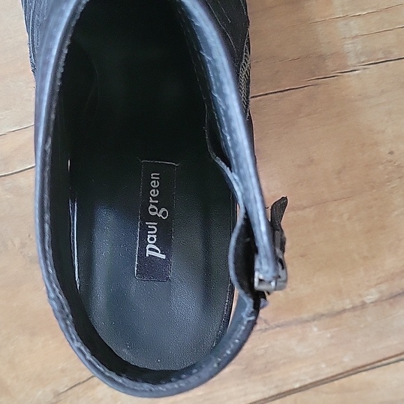 PAUL GREEN Black Peep-Toe Ankle Boots - Picture 4 of 8
